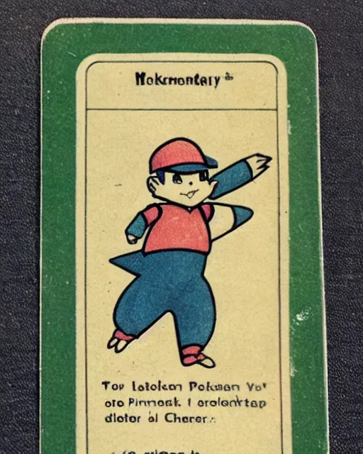 Image similar to a pokemon card from the 1 9 1 0 s