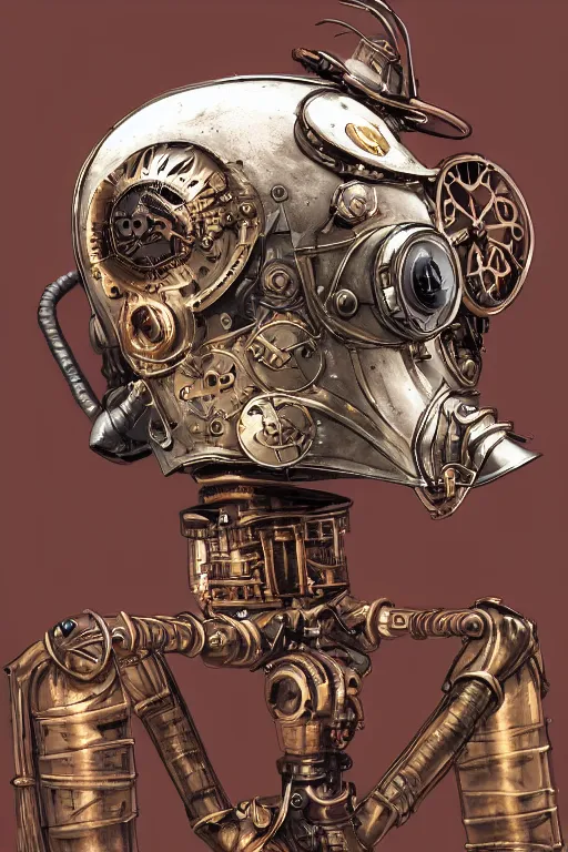 Image similar to steampunk helmet fantasy art mask robot ninja stylized digital illustration sharp focus, elegant intricate digital painting artstation concept art global illumination ray tracing advanced technology chaykin howard and campionpascale and cooke darwyn and davis jack