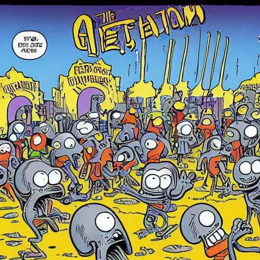 Image similar to the invasion of the aliens and other amusing things by Matt Groening