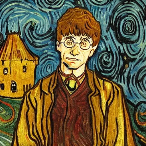 Prompt: harry potter painting by van gogh