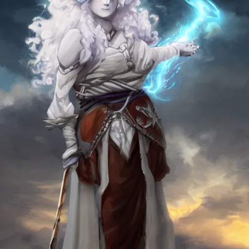 Prompt: cloud genasi