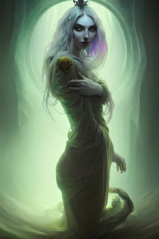 Image similar to photography alexey gurylev, ghostly ghost, mysterious, deep focus, d & d, fantasy, complex, elegant, highly detailed, digital painting, artstation, concept art, matte, clear focus, illustration, hearthstone, artgerm art, greg rutkovsky and alphonse mucha