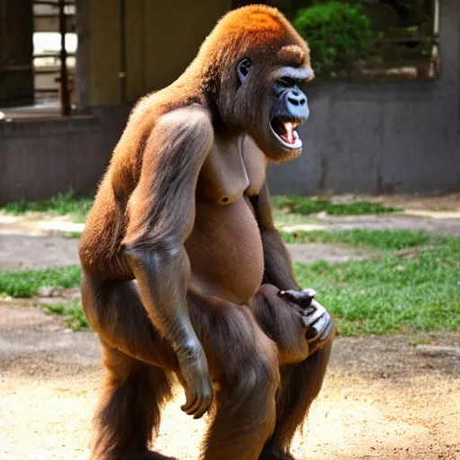 Prompt: a ginger gorilla