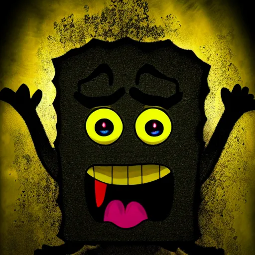 Image similar to scary sponge bob, horror, dark, scary, high detail, art station, dramtic light, 4 k