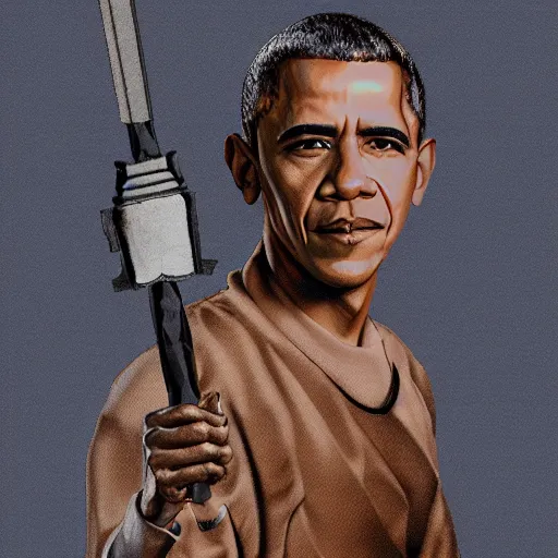 Image similar to barack obama katana, high - quality, extremely detailed, photorealistic