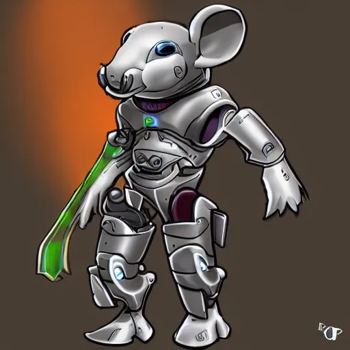 Image similar to cyborg mouse in league of legends style