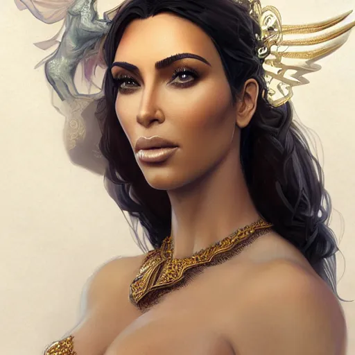 Prompt: Kim Kardashian , D&D, fantasy, intricate, cinematic lighting, highly detailed, digital painting, artstation, concept art, smooth, sharp focus, illustration, art by Artgerm and Greg Rutkowski and Alphonse Mucha