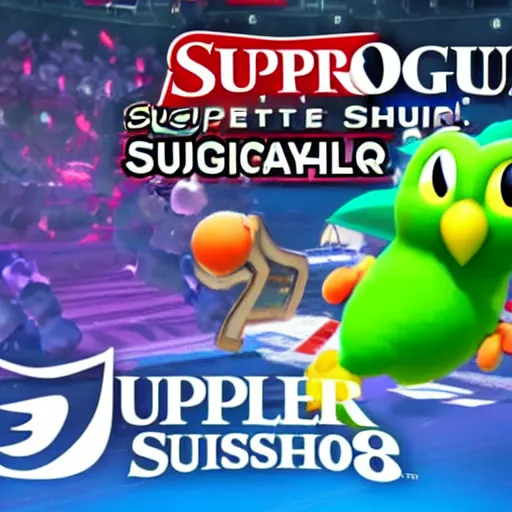 Prompt: the Duolingo Owl in Super Smash Bros. Ultimate, video game, 3d render, detailed, nintendo switch