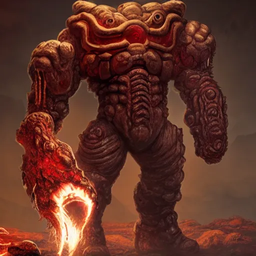 Image similar to sturdy monster from doom eternal