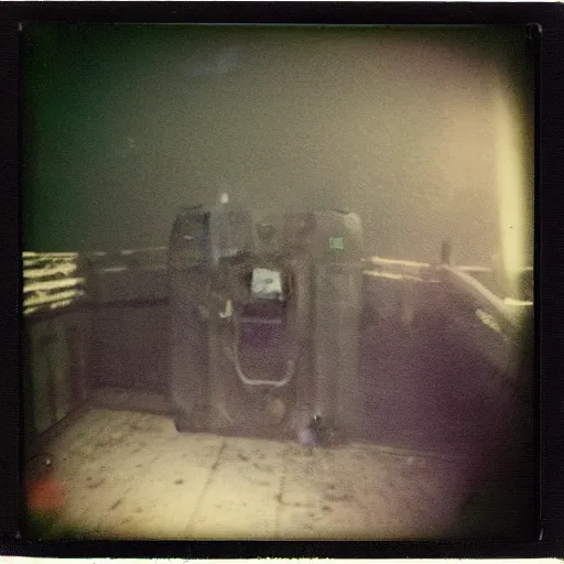 Image similar to jerma 9 8 5, dark, murky water, underwater, old polaroid, expired film,