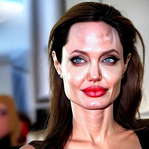 Prompt: angelina jolie made of jell - o