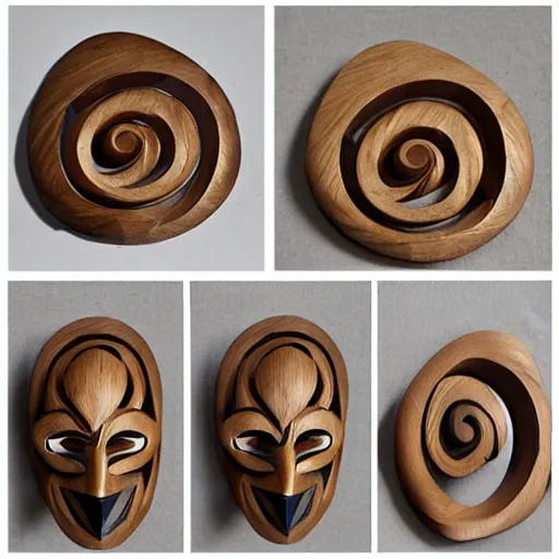 Image similar to spiral wooden mask