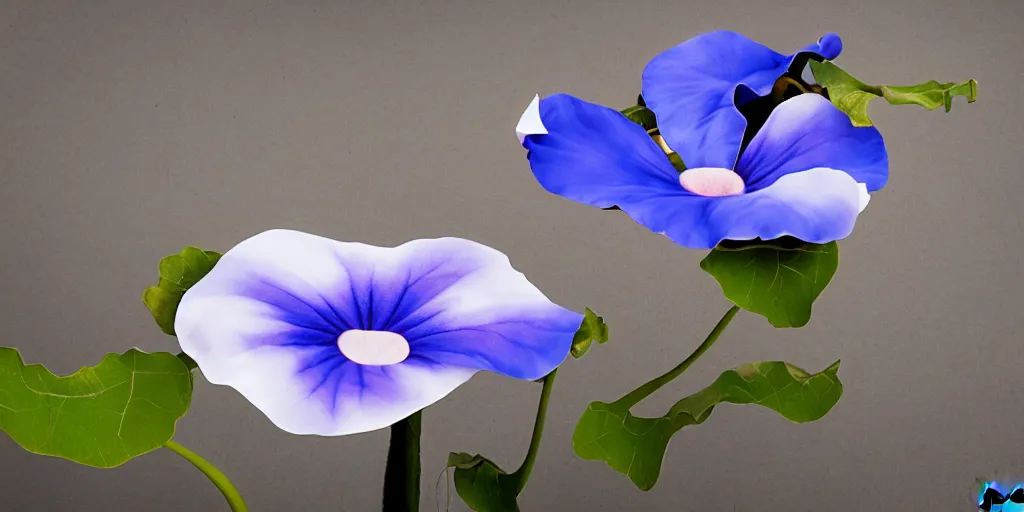 Image similar to morning glory flower, by gaudi and hong gil - dong