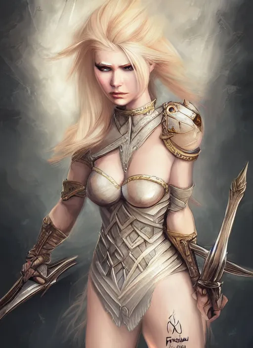 Image similar to blonde combat fairy venizian era, dark fantasy, extremely detailed, sharp focus, portrait, smooth, digital illustration, by rossdraws, frank franzzeta