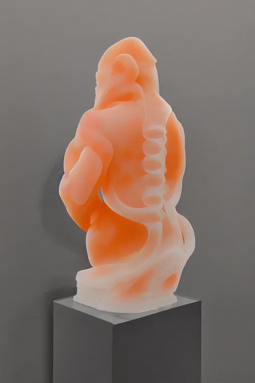 Image similar to translucent silicone rubber abstract sculpture on display