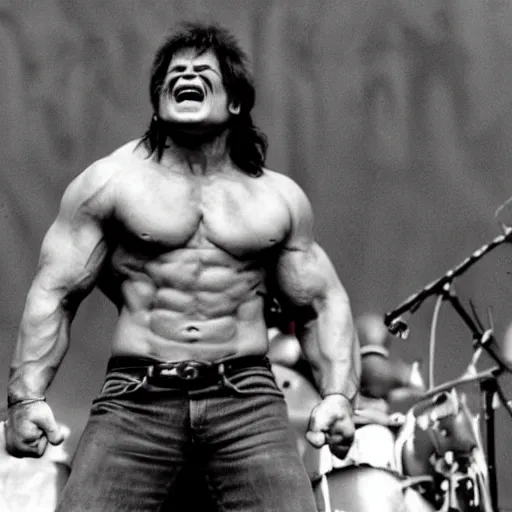 Image similar to hulk performing at woodstock