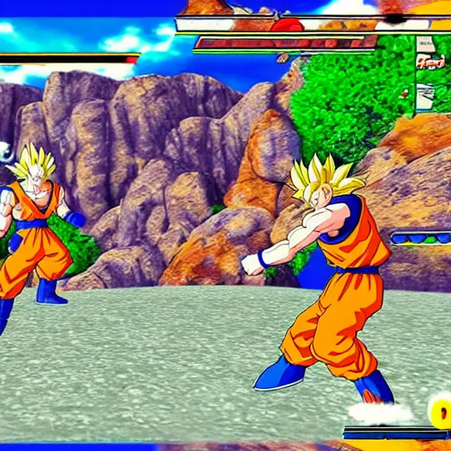 Image similar to dragon ball gameplay on the nintendo 6 4