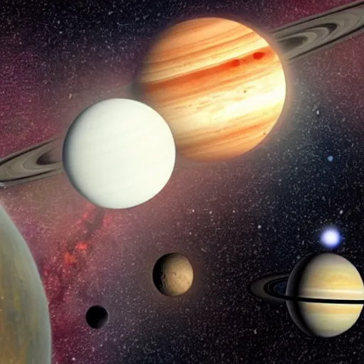 Image similar to a solar system with two nearby planets that are habitable