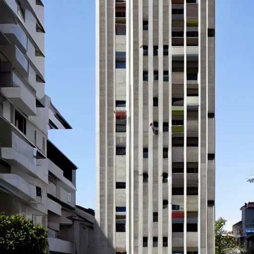 Image similar to A tall building with a narrow footprint that maximizes views of the surrounding area in the style of Laurent Chehere Filip Dujardin Dionisio Gonzales Lee Madgwick