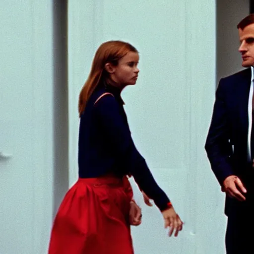 Image similar to Emmanuel Macron daughters in American Psycho (1999)