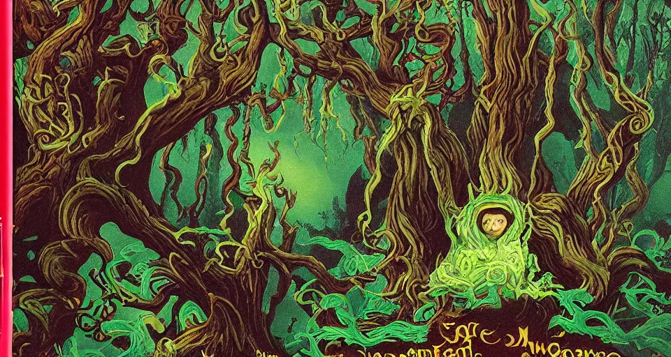 Prompt: Enchanted and magic forest, by H.P. Lovecraft