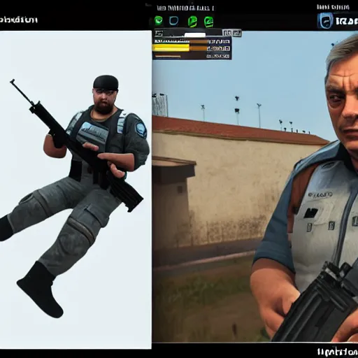 Prompt: Viktor Orban as a Counter-Terrorist in CSGO