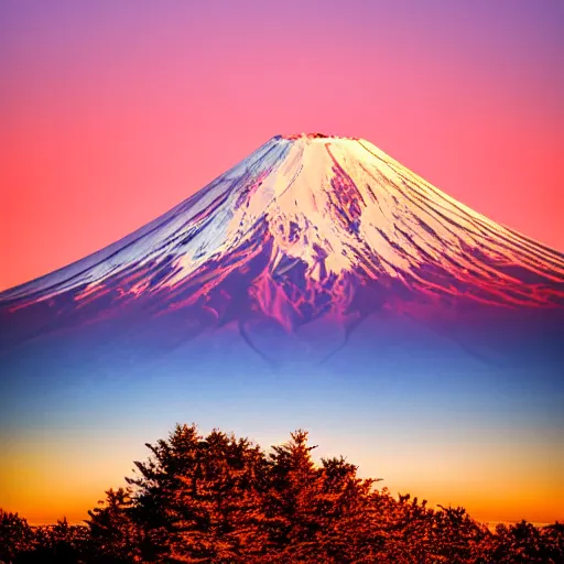 Image similar to photo of Mt Fuji, cinematic, golden hour, golden ratio, beautiful, high detail,