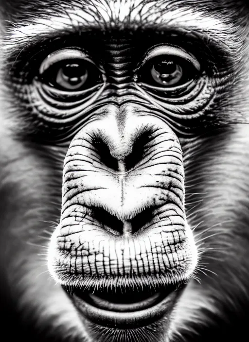 Image similar to a monkey with the face of danny devito, photography, f / 4. 0