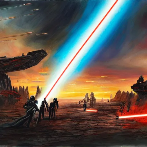 Prompt: concept art, star wars revenge of the sith sequel