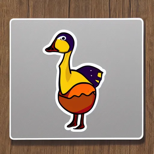 Image similar to cute dancing goose, sticker concept design