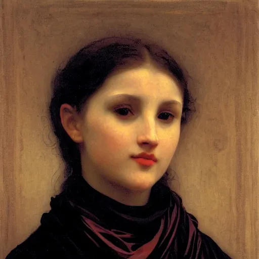 Prompt: portrait of a robot by william bouguereau