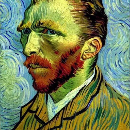 Prompt: vincent van gogh painting vincent van gogh cutting off vincent van gogh's ear, by vincent van gogh