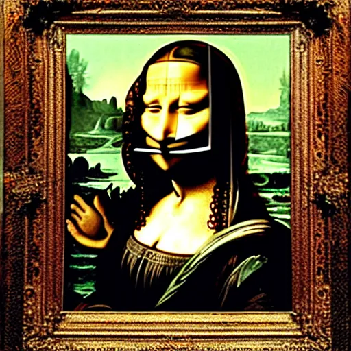 Image similar to monalisa painting as the purge, highly detailed, 8 k resolution, art by caravaggio, modern art, optical illusion