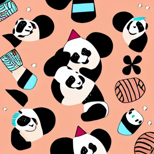 Image similar to illustration of panda bear birthday