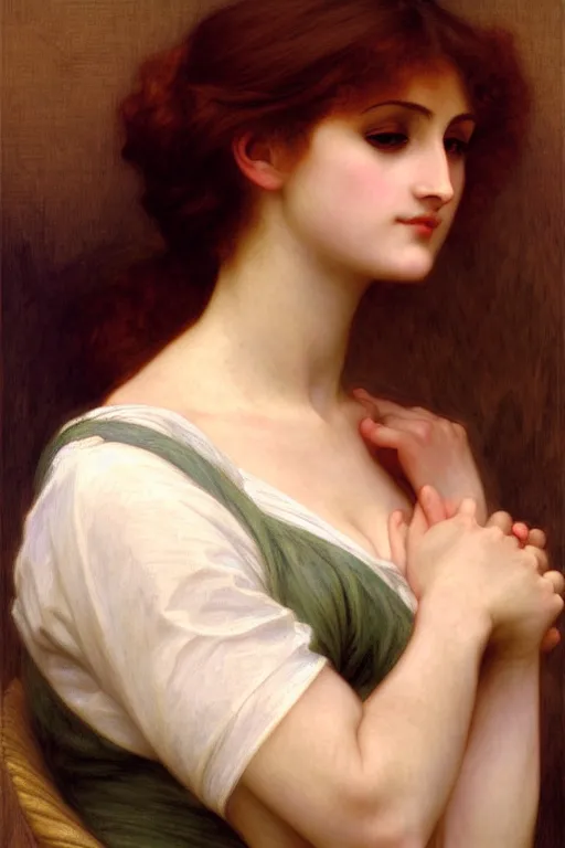 Image similar to lady, painting by rossetti bouguereau, detailed art, artstation