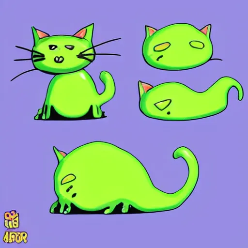 Prompt: a slime monster as a cat.