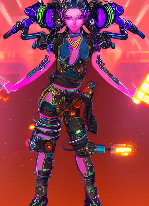 Image similar to character design, cyberpunk nezha resurrected in mechanical lotus