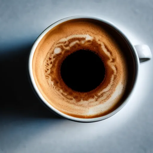 Image similar to photo of jupiter in a cup of coffee, realistic, smooth, crisp photo, great lighting, award winning
