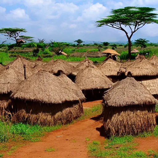 Prompt: African village in west Tanzania
