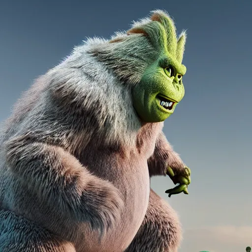 Prompt: elon musk godzilla yoda donkey kong pikachu yeti shrek spongebob homer groot rick sanchez elsa, highly detailed, extremely high quality, hd, 4 k, 8 k, professional photographer, 4 0 mp, lifelike, top - rated, award winning, cinematic, realistic, detailed lighting, detailed shadows, sharp, no blur, edited, corrected, trending