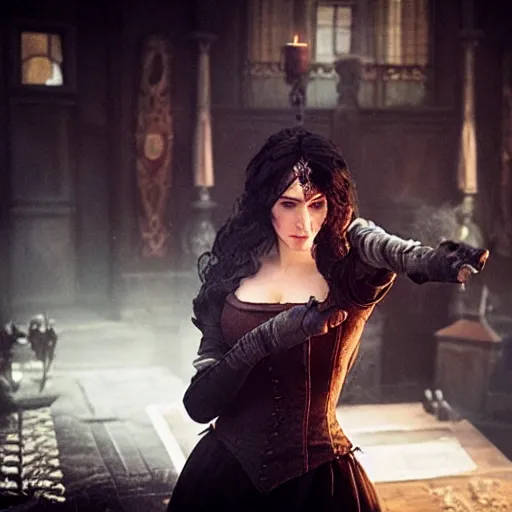 Image similar to yennefer casts a spell.