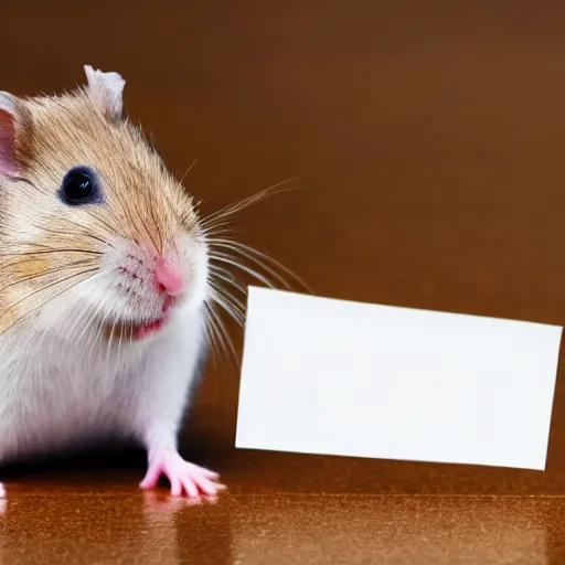 Prompt: detailed photo of a hamster holding a sealed letter, various poses, full body, unedited, daylight, dof, sharp focus, 8 k