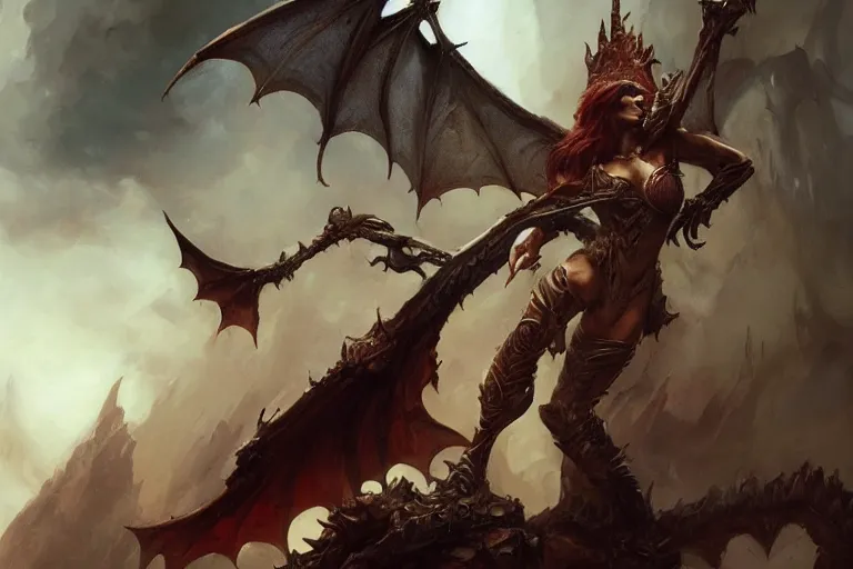 Image similar to A beautiful oil painting of a dragon, by Lucas Graciano, Frank Frazetta, Greg Rutkowski, Boris Vallejo, epic fantasy character art, goddess of war, fantasy armor, Exquisite detail, post-processing, low angle, masterpiece, cinematic