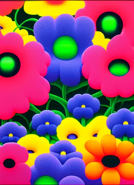 Image similar to flowers by shusei nagaoka, kaws, david rudnick, airbrush on canvas, pastell colours, cell shaded, 8 k