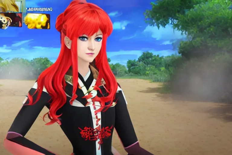 Prompt: Katherine McNamara as a Genshin Impact character, in game screenshot