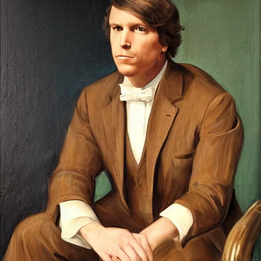 Prompt: Tucker Carlson, portrait, aristocrat, background antebellum south, oil painting