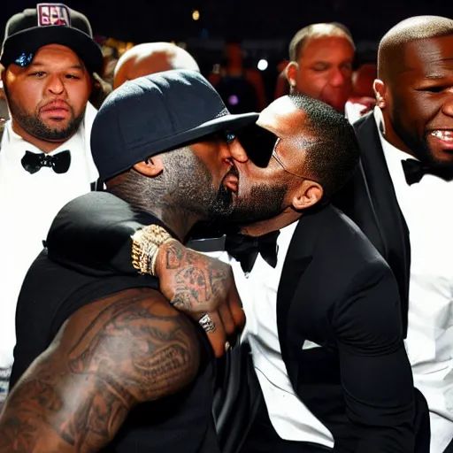 Image similar to 5 0 cent kissing with the game