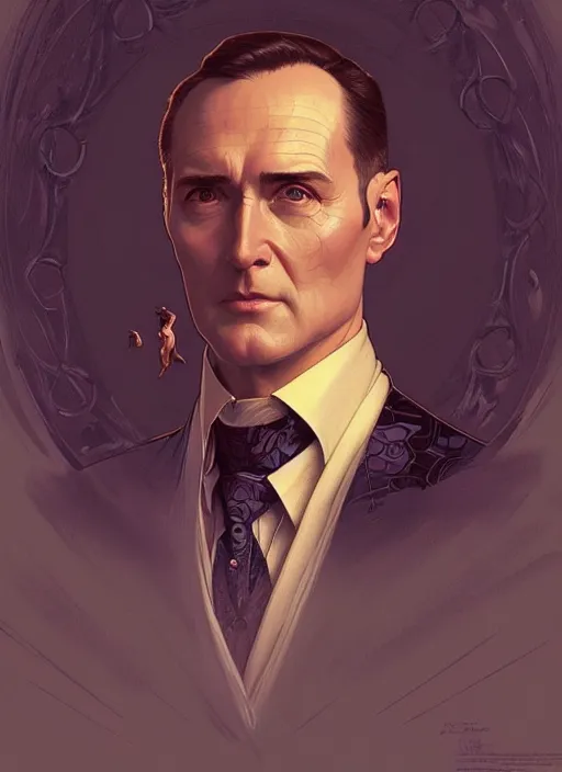 Image similar to portrait of d. b. cooper, intricate, elegant, highly detailed, my rendition, digital painting, artstation, concept art, smooth, sharp focus, art by artgerm and greg rutkowski and alphonse mucha and uang guangjian and gil elvgren and sachin teng, symmetry!!