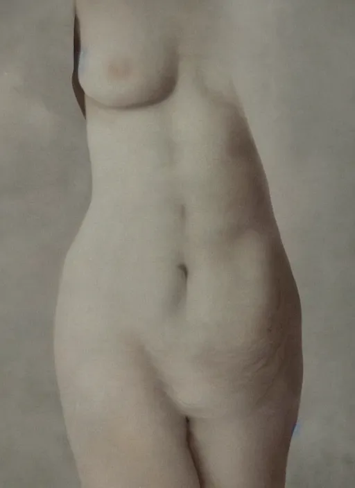 Prompt: out of focus!!!!!!!! closeup of a very pale woman's belly by jules joseph lefebvre and by nadav kander