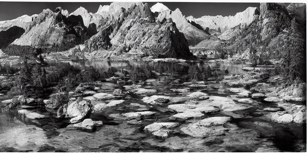 Image similar to the surface of an alient world award winning photography by ansel adams